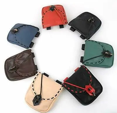Medieval Leather Belt Pouch With Toggle Closure Cosplay Renaissance Waist Bag • $49.99