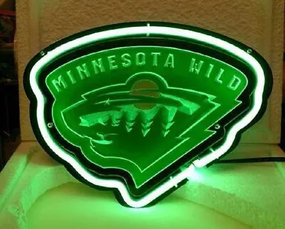 Minnesota Wild Hockey 3D Carved Neon Lamp Sign 17  Beer Hanging Nightlight EY • $123.19