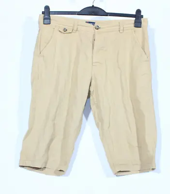 Vintage Kangol Chino Shorts Medium W34-35  Beige Denim Belt Loops Mens • £12.99