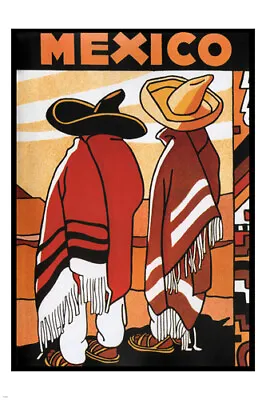 Vintage Mexico TRAVEL POSTER 20x30 Senors And Sombreros Cultural LATINO • $9.99