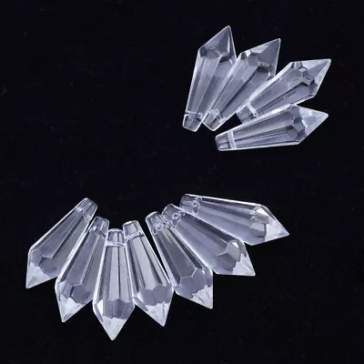  12 Pcs Curtain Crystal Pendant Hanging Glass Prisms Parts Decor • £7.99