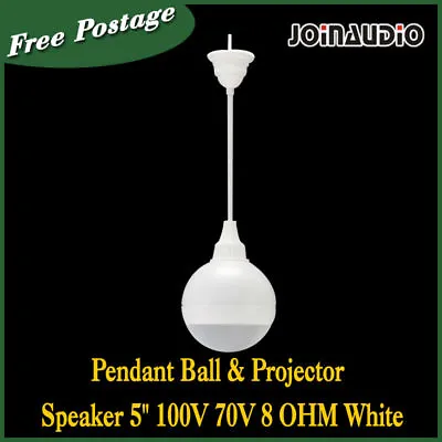 10W Pendant Ball & Projector Speaker 5  100V 70V 8 OHM White • $50