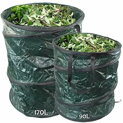 XL Large Pop Up Garden Bag Tidy Waste Bin Refuse Sack Bag Leaves Grass Cutting • £9.99