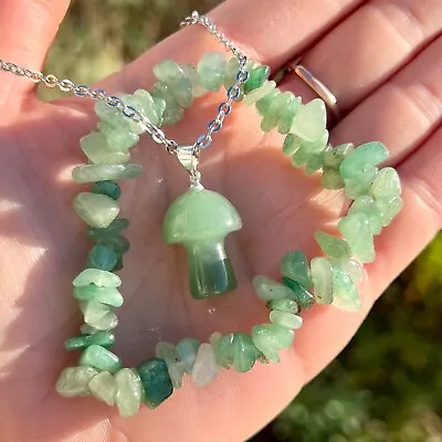 Aventurine Crystal Jewelry Set Green Matching Crystals Jewelry Bracelet Pendant • £20