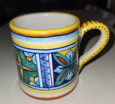 Vtg 2002 Handpainted Dip. A Mano Italy Deruta For Biordi S.F. Signed Coffee Mug • $48.87