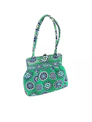 Vera Bradley Floral Green Cupcakes Kisslock Clasp Purse Quilted Double Handle • $33.99