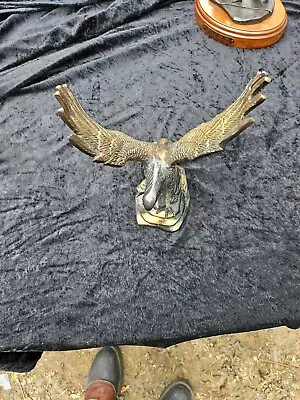 Vintage Bronzed Brass Statue Of Eagle With Claws Out. • $49.99