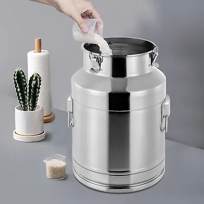 35 L Stainless Steel Milk Can Wine Pail Bucket Jug Oil Barrel Canister Bottle • $110