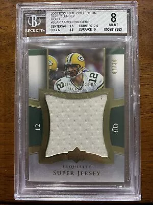 2005 Exquisite Aaron Rodgers SUPER JERSEY BGS 8 /30!! • $2000