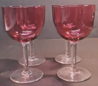 Antique Val St.Lambert ? Pink -Rosa  Claret Wines  Circa 1900 4 3/4 Tall • $79.99