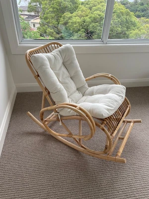 $40 • Buy Bamboo Rocking Chair. Comes With Seat And Back Cushion. Very Comfortable. 