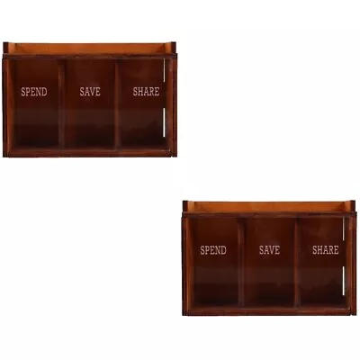  Set Of 2 Acrylic Change Storage Box Child Cash Container Jar • £23.15