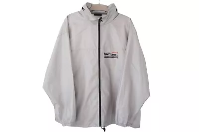 Vintage MERCEDES McLAREN Racing Team Jacket Full Zip Light Wear Size XL Gray 90s • $80