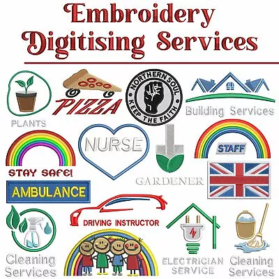 £14.99 • Buy Embroidery Services ONLY No Product Included Logo Charges Front, Back, Sleeve