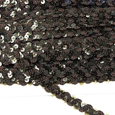 1m Brown Sequin Trim 17mm Wide Sewing Costume Indian Haberdashery ST51 • £1.95