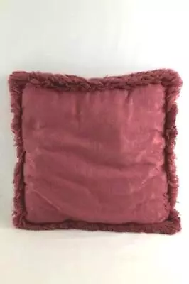 $23.40 • Buy Rose Pink Floral Damask Accent Throw Pillow Square Fringe Ends Elegant