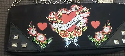 Ed Hardy Canvas Marilyn Tattoo Purse With Chain- NWT • $80