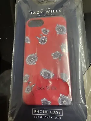 Jack Wills Flint Graphic Navy/Pink IPhone Case 6 6s 7 8  Phone New • £3