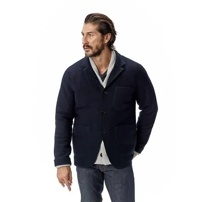 Buck Mason Felted Merino Wool Chore Coat Cardigan Sweater Navy Small • $185