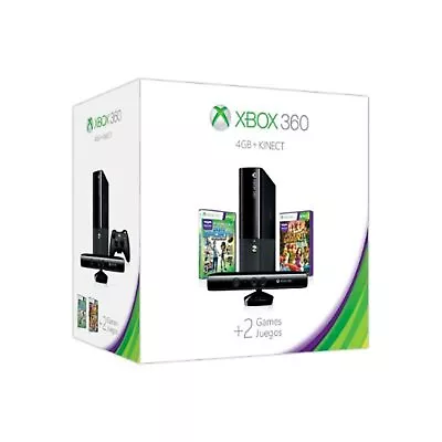 Xbox 360 4GB Kinect Holiday Bundle Two Great Games Kinect Sports Season Two 4Z • $212.05