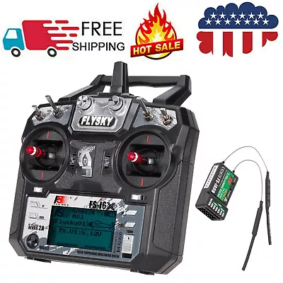 Flysky FS-I6X 2.4GHz 10CH AFHDS 2A RC Transmitter Fr RC Drone Airplane US D8H3 • $54.79