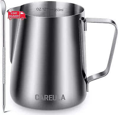 Milk Frothing Pitcher 12Oz Stainless Steel Milk Frother Cup Steaming Pitcher C • $20.06