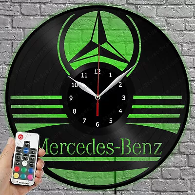 LED Clock Mercedes Benz Vinyl Record Wall Clock Led Light Wall Clock 3989 • $37.52