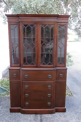 Maddox Mahogany Breakfront China Display Cabinet Cupboard 3595 • $1912.50