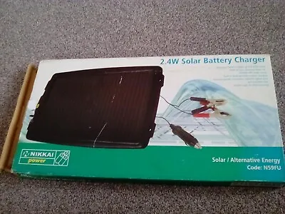 Nikkei Car Caravan Boat Solar Panel Charging Car Battery Charger  2.4W NOS • £14.99