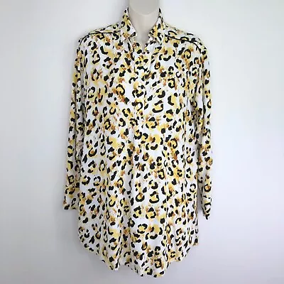 Zulu & Zephyr Womens Shirt Tunic Dress Size 6 Animal Leopard Print Long Sleeve • $35