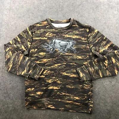 Ecko Unltd Sweatshirt Men Medium Camouflage Crewneck Fleece Sweater Embroidered • $23.42