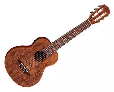 Luna Uke Henna Dragon Mahogany 6-String Guitarlele W/Preamp - Used • $179.99