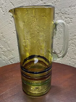 Murano Glass Yellow Sangria/Margarita Bar 10” Hand Blown Bar Pitcher • $65