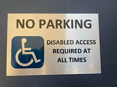 £4.25 • Buy No Parking Disabled Access - 3mm Metal Sign 10cm X 15cm