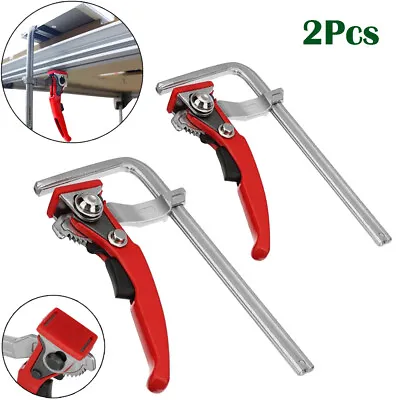 2Pcs Alloy Steel Quick Ratchet Track Saw Guide Rail Clamp For MFT Table Woodwork • £33.53