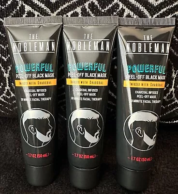 3 The Nobleman Powerful Mens Peel-off Black Charcoal 30 Min Facial Therapy Mask • $13.95