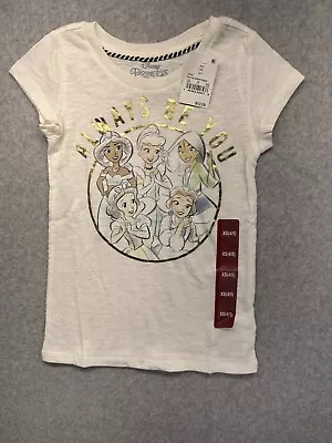 Disney Princess Girls Shirt ‘Always Be You’ Cream Color Size XS (4/5) NWT • $10.50