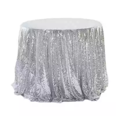 Glitter Sequin Table Cloth Rectangular Table Cover Round Tablecloth Party Decor • $88.43