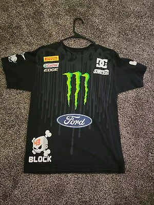 OFFICIAL Ken Block DC Monster Energy Ford Racing Black Shirt Vintage Men's Med. • $125