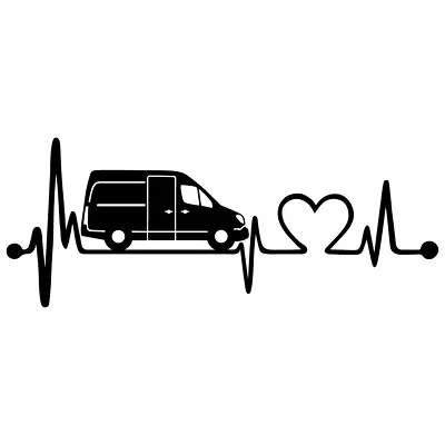8  HEARTBEAT VAN Vinyl Decal Sticker Car Window Laptop Vanlife Camping Van Life • £3.89