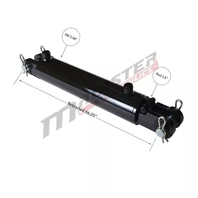 Hydraulic Cylinder Welded Double Acting 3  Bore 36  Stroke Clevis End 3x36 NEW • $387.45