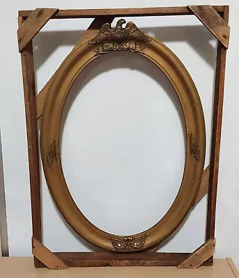 Antique WWI Era Military Wood Oval Picture Frame In Shipping Crate No Glass • $74.99