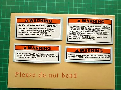 Boat Safety Warning Labels Mastercraft Jet Ski Narrow Boat Yacht Powerboat • $9.09