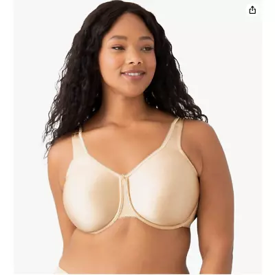 Wacoal Women's Basic Beauty Unlined Full Figure Underwire Bra Beige 853192 40C • $40