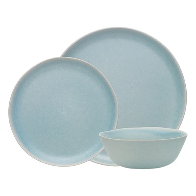 $69 • Buy 12pc Ecology Matla Stoneware Dinner Set Plate/Side Dish/Bowl Dinnerware Sky