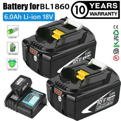 BL1830 18V 5Ah 6Ah 9Ah LXT Li-ion Battery For Makita Battery BL1860 1850 Charger • £25.99