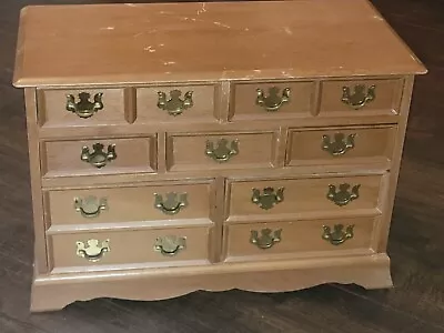 Vintage Wood 9 Drawer Jewelry Trinket Box • $49.99