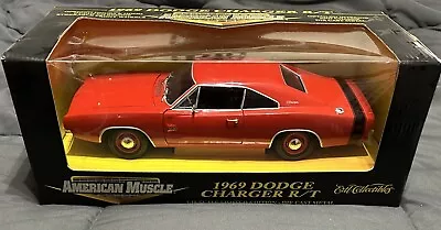 1:18 Scale Ertl American Muscle #32257 Die-Cast 1969 Dodge Charger R/T - Red • $60