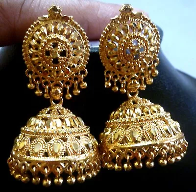 22K Gold Plated Indian Variation Different Earrings Jhumka Party Wedding Design  • $12.53