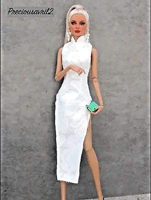 Barbie Doll Clothes  1/6 11.5  White Cheongsam Evening Dress Chinese Gown Outfit • $14.50